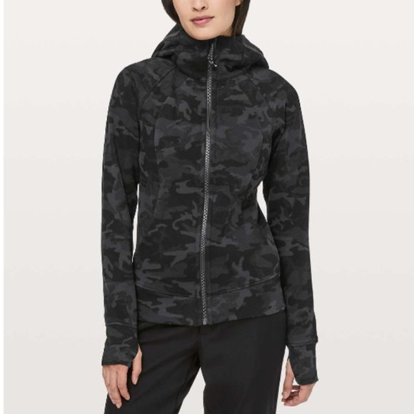 Lululemon Scuba Hoodie *Light Cotton Fleece Incognito Camo Multi Grey Size 4 - Picture 1 of 15
